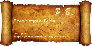 Presburger Buda névjegykártya